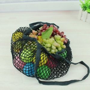 100% cotton black Euro-style eco grocery bag